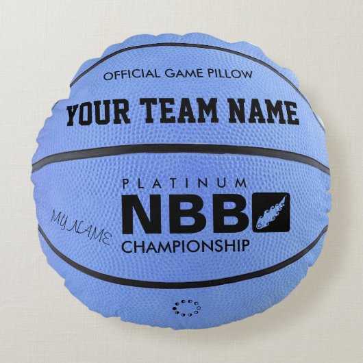 BASKETBAL OFFICIËLE SPEL PILLOW Blue MB Rond Kussen (Voorkant)