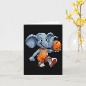 Basketbal Olifant Kaart (Gele Bloem)