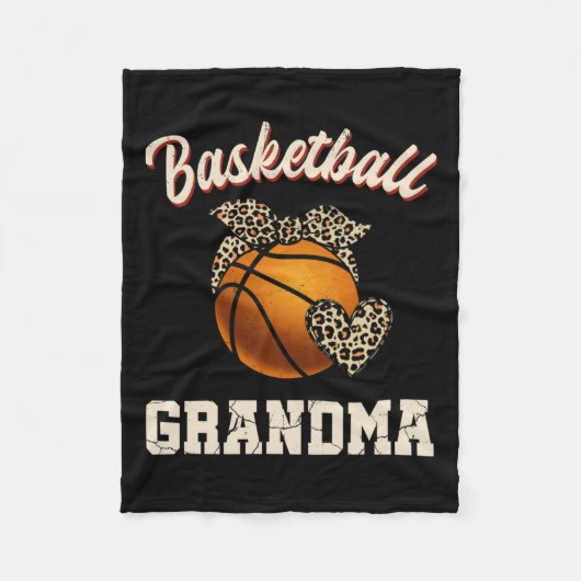 Basketbal Oma Leopard Basketbal Speler Fleece Deken (Voorkant)