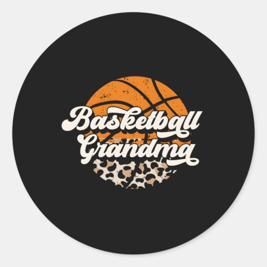 Basketbal Oma Trots Oma Van Een Basketbal P Ronde Sticker (Voorkant)
