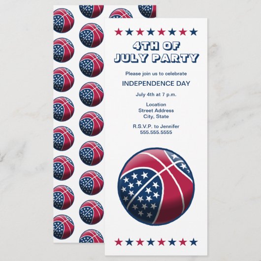 Basketbal Onafhankelijkheidsdag Kaart (Voorkant / Achterkant)