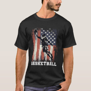 Basketbal Ondersteuning van het Team Vlag USA Hoop T-shirt