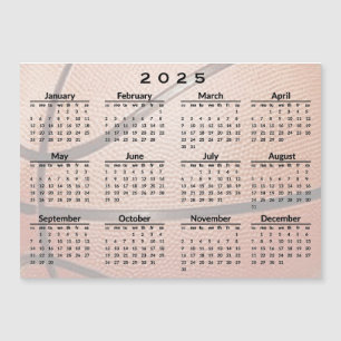 Basketbal Ontwerp 2025 Kalender Magnetische Kaart