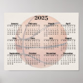 Basketbal ontwerp 2025 kalenderposter  poster (Voorkant)