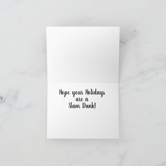 Basketbal ontwerp kerstkaart kaart (Binnen)