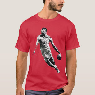 Basketbal Ontwerp Origineel Kunstwerk T-shirt