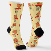 Basketbal ontwerp  sokken (Gebogen)