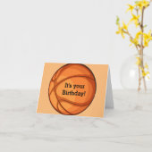 Basketbal ontwerp verjaardagskaart kaart (Gele Bloem)