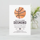 Basketbal Onze Kleine Champ Verjaardag Uitnodiging (Staand voorkant)
