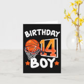Basketbal Op 14 Jaar Oud 14e Verjaardag Jongen Dec Kaart (Gele Bloem)