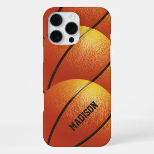Basketbal op maat gemaakte monogram telefoonhoesje iPhone 16 pro max hoesje