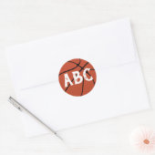Basketbal op maat gemaakte teamletters of speler n ronde sticker (Envelop)