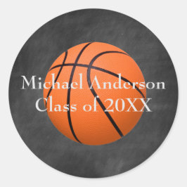 Basketbal op schoolbord - Afstuderen Sticker