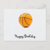 Basketbal op witte achtergrond Happy Birthday Briefkaart (Voorkant)