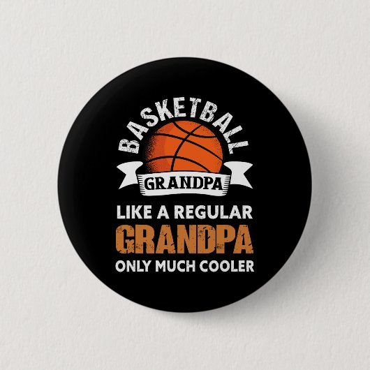 Basketbal Opa - Leuke Basketbal Opa Ronde Button 5,7 Cm (Voorkant)