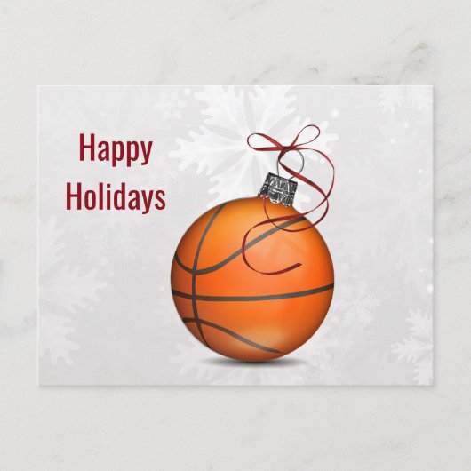 Basketbal ornament Holiday Cards Feestdagenkaart (Voorkant)