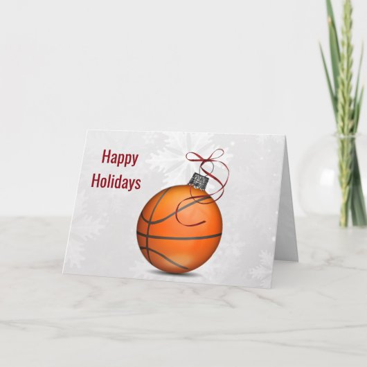 basketbal ornament Holiday Greetings Feestdagen Kaart (Voorkant)