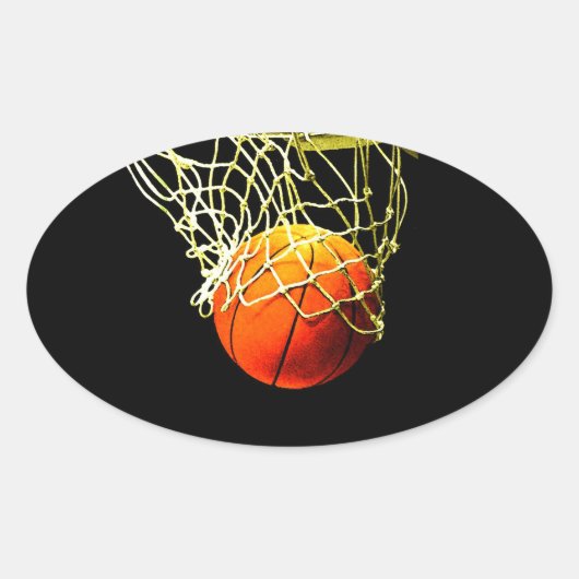 Basketbal Ovale Stickers (Voorkant)