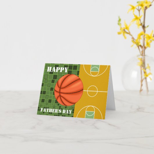 Basketbal pa Happy Vaderdag Kaart (Gele Bloem)