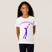 Basketbal Paarse Font & Meisje T-shirt (Voorkant volledig)