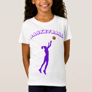 Basketbal Paarse Font & Meisje T-shirt