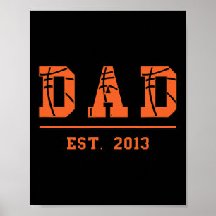 Basketbal Pap Est 2013 Vaderdag Geboorte Poster