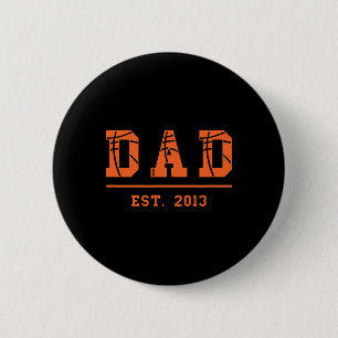Basketbal Pap Est 2013 Vaderdag Geboorte Ronde Button 5,7 Cm