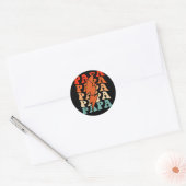 Basketbal Papa Dad Retro Groovy Lightning Bolt Fa Ronde Sticker (Envelop)