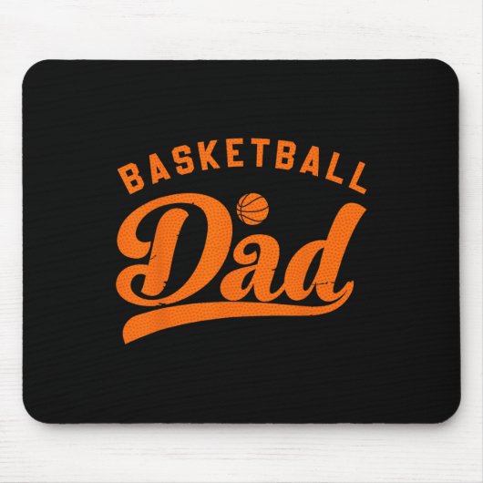 Basketbal Papa Gifts Papa Basketbal Vaderdag Muismat (Voorkant)