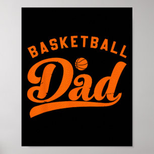 Basketbal Papa Gifts Papa Basketbal Vaderdag Poster