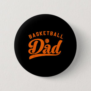 Basketbal Papa Gifts Papa Basketbal Vaderdag Ronde Button 5,7 Cm