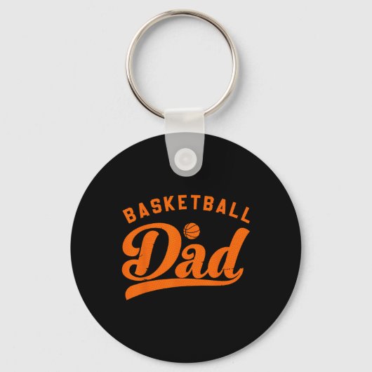 Basketbal Papa Gifts Papa Basketbal Vaderdag Sleutelhanger (Voorkant)