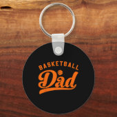 Basketbal Papa Gifts Papa Basketbal Vaderdag Sleutelhanger (Voorkant)