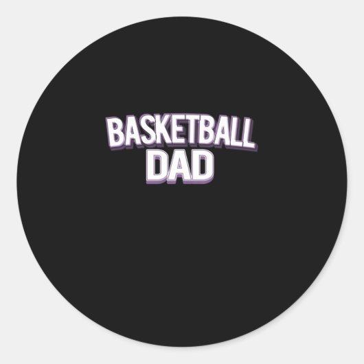 Basketbal Papa - Grappige papa Ronde Sticker (Voorkant)