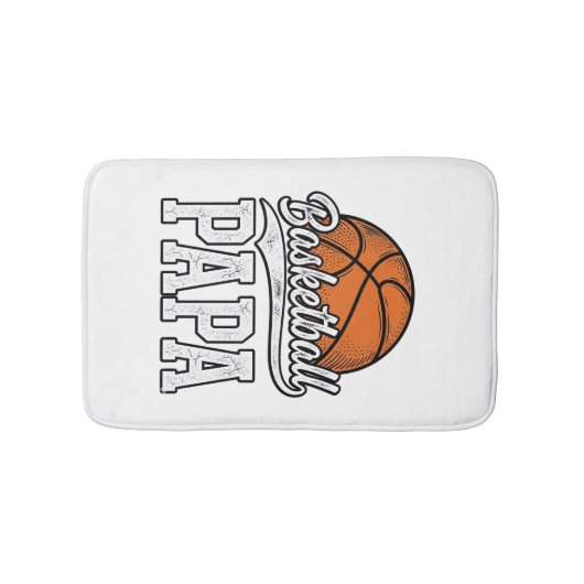 Basketbal Papa Vintage Gravure Shirt Ontwerp_1 Badmat (Voorkant)