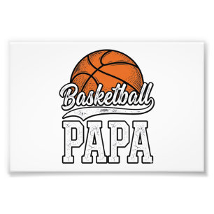 Basketbal Papa Vintage Gravure Shirt Ontwerp_1 Foto Afdruk