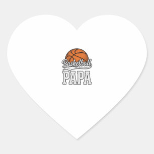 Basketbal Papa Vintage Gravure Shirt Ontwerp_1 Hart Sticker