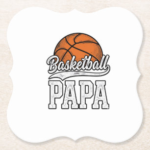 Basketbal Papa Vintage Gravure Shirt Ontwerp_1 Kartonnen Onderzetters
