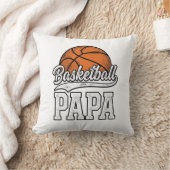 Basketbal Papa Vintage Gravure Shirt Ontwerp_1 Kussen (Deken)
