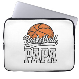 Basketbal Papa Vintage Gravure Shirt Ontwerp_1 Laptop Sleeve
