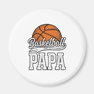 Basketbal Papa Vintage Gravure Shirt Ontwerp_1 Magneet