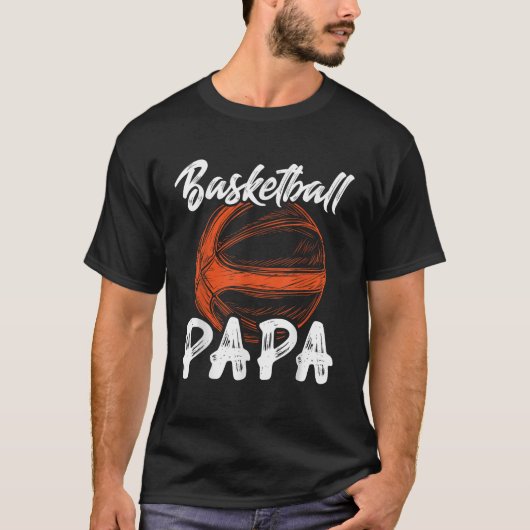 Basketbal Papa Voor Mannen Familie Matching Basket T-shirt (Voorkant)