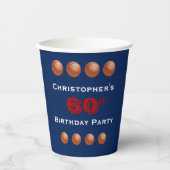 Basketbal Paper Cups, 60ste verjaardag Party Paper Papieren Bekers (Voorkant)