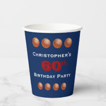 Basketbal Paper Cups, 60ste verjaardag Party Paper