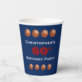 Basketbal Paper Cups, 60ste verjaardag Party Paper Papieren Bekers