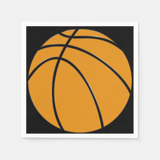 Basketbal papier Cocktail servetten (Voorkant)