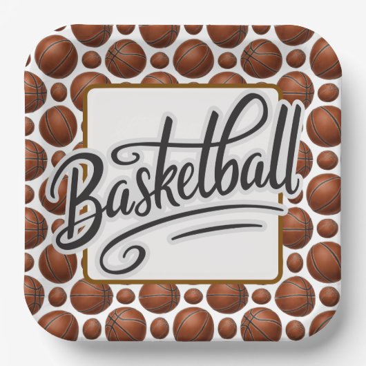 Basketbal papieren bordje (Voorkant)