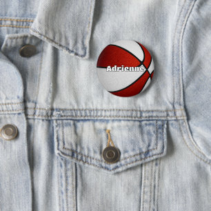 Basketbal partij geeft de voorkeur aan rode teamkl ronde button 5,7 cm