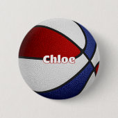 Basketbal partij geeft de voorkeur aan rood-blauwe ronde button 5,7 cm (Voorkant)