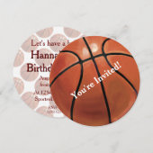 Basketbal Party Uitnodiging (Voorkant / Achterkant)